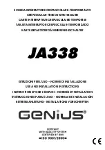 Предварительный просмотр 1 страницы Genius JA338 Use And Installation Instructions