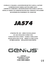 Preview for 1 page of Genius JA574 Use And Installation Instructions