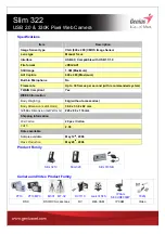 Preview for 3 page of Genius SLIM 322 Specifications