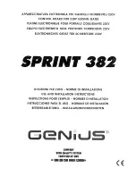 Genius SPRINT 382 Use And Installation Instructions предпросмотр