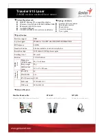 Preview for 2 page of Genius TRAVELER 915 LASER Datasheet