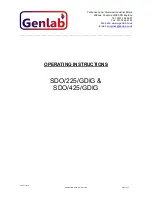 Preview for 1 page of GenLab SDO/225/GDIG Operating Instructions