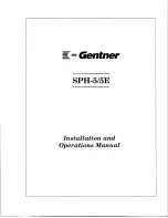 Genther SPH-5 Installation And Operation Manual предпросмотр