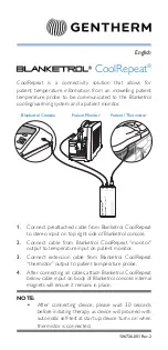 Gentherm BLANKETROL CoolRepeat Instructions For Use Manual предпросмотр