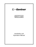 Предварительный просмотр 1 страницы Gentner Hybrid Coupler Installation And Operation Manual