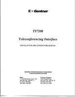 Gentner TI7200 Installation And Operation Manual предпросмотр