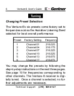 Предварительный просмотр 4 страницы Gentner Venture-6 User Manual