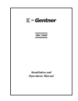 Preview for 1 page of Gentner VRC2000 Installation And Operation Manual