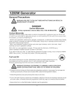 Preview for 7 page of GENTRON 1200W Generation Owner'S Manual