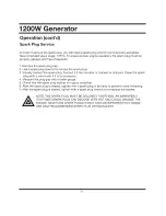 Preview for 22 page of GENTRON 1200W Generation Owner'S Manual