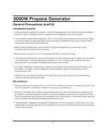 Preview for 13 page of GENTRON G6000LPG Owner'S Manual