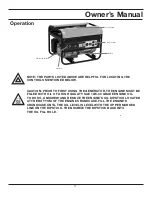 Preview for 18 page of GENTRON PROPANE GENERATOR Owner'S Manual