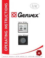 Genvex Optima 100 Design Operating Instructions Manual предпросмотр