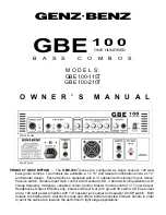 Genz Benz GBE 100-115T Owner'S Manual preview