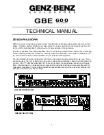 Предварительный просмотр 1 страницы Genz Benz GBE 600 Technical Manual