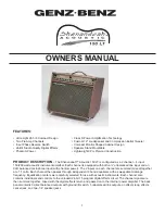 Предварительный просмотр 1 страницы Genz Benz Shenandoah Acoustic 150LT Owner'S Manual