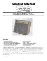 Preview for 1 page of Genz Benz SHENANDOAH Stereo 60 LT Owner'S Manual