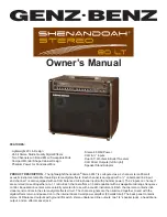 Genz Benz SHENANDOAH STEREO 80 LT Owner'S Manual предпросмотр