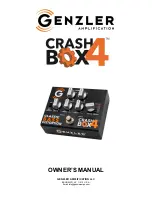 GENZLER CRASH BOX 4 Owner'S Manual предпросмотр