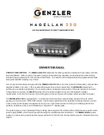 Предварительный просмотр 1 страницы GENZLER Magellan 350 Owner'S Manual