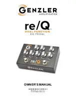 GENZLER re/Q Owner'S Manual preview