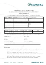 GEOFABRICS Elcoseal Operating And Safety Instructions preview