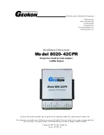 Предварительный просмотр 1 страницы Geokon 8020-42CPR Installation Instructions Manual