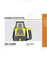 Preview for 1 page of GeoMax Zone70 DG Quick Manual