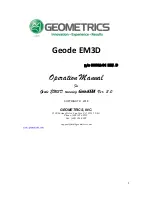 Предварительный просмотр 1 страницы Geometrics Geode EM3D Operation Manual