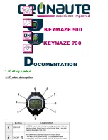 GEONAUTE KEYMAZE 500 Documentation preview