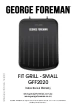 Preview for 1 page of George Foreman FIT GRILL SMALL Instructions & Warranty