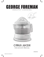 George Foreman GFCJ631AU Instructions & Warranty preview