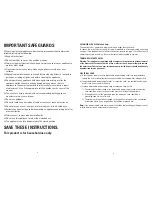 Preview for 2 page of George Foreman GFQ001 Use And Care Book Manual