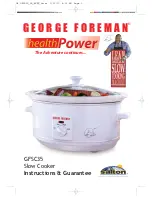 George Foreman GFSC35 Instructions Manual preview