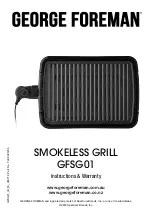 George Foreman GFSG01 Instructions & Warranty preview