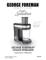 George Foreman GFVS1000 Instruction Manual preview