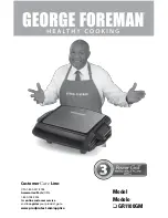 George Foreman GR1100GM Use And Care Book Manual preview