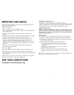 Preview for 2 page of George Foreman GR144 Grand Champ Use & Care Manual