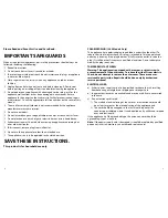 Preview for 2 page of George Foreman GR15BWI Use And Care Book Manual