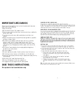 Preview for 2 page of George Foreman GR180V Slide Temp Use And Care Manual