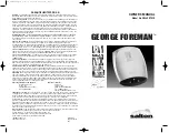 George Foreman GR26SBTMR Owner'S Manual preview