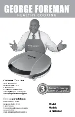 Preview for 1 page of George Foreman Grand Champ GR1036P Use And Care Book Manual