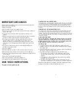 Preview for 2 page of George Foreman Grand Champ GR36P Use And Care Manual