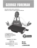 George Foreman GRD10GFBC Use And Care Book Manual preview