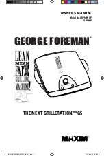 George Foreman GRP90WGP The Next Grilleration G5 Owner'S Manual preview