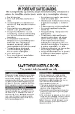 Preview for 2 page of George Foreman GRS040 Series Use And Care Manual