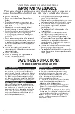 Preview for 2 page of George Foreman GRS120B Use And Care Manual