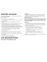 Preview for 2 page of George Foreman GRV120BCAN Use And Care Manual