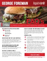 George Foreman Rapid Grill Series Faq Manual preview