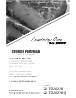 George Foreman TO2021B Use & Care Manual preview